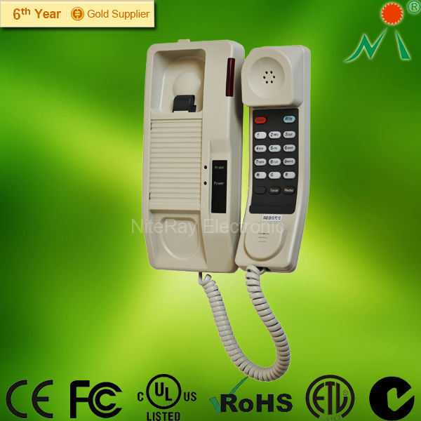 Mini Analog Telephone for Home or Hotel Bathroom, Telephone with Old Model Landline Corded Telephone